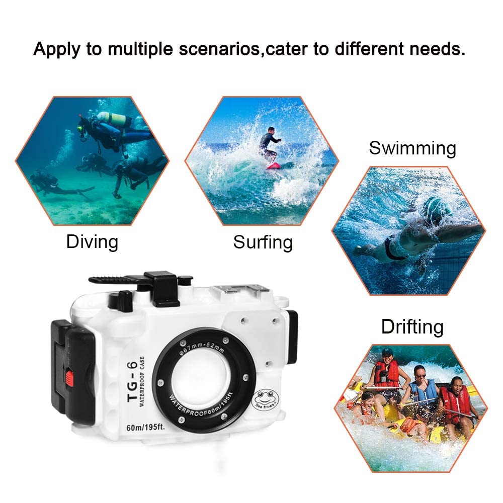 Olympus TG-6 防水ケースセット Amazon | Seafrogs Olympus TG6用防水ケース、ドームポートと
